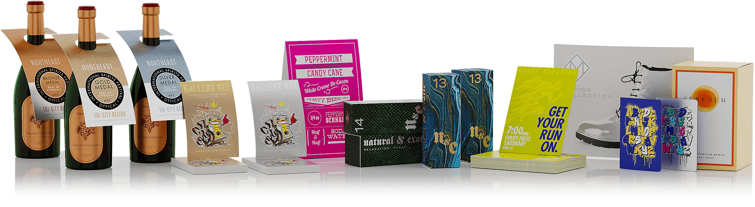 GildLabel 数码烫金标签印刷样品效果 - 高端金属光泽标签